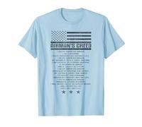 US Airman's Creed Military Ethos Air Force Code T-Shirt, Men, Baby Blue, XX-Large