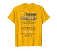 US Airman's Creed Military Ethos Air Force Code T-Shirt, Men, Golden Yellow, Medium