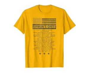 US Airman's Creed Military Ethos Air Force Code T-Shirt, Men, Golden Yellow, XX-Large