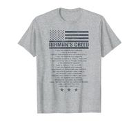 US Airman's Creed Military Ethos Air Force Code T-Shirt, Men, Heather Grey, 3XL