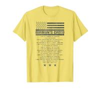 US Airman's Creed Military Ethos Air Force Code T-Shirt, Men, Lemon, XXL