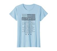 US Airman's Creed Military Ethos Air Force Code T-Shirt, Women, Baby Blue, Small