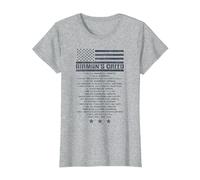 US Airman's Creed Military Ethos Air Force Code T-Shirt, Women, Heather Grey, 3XL