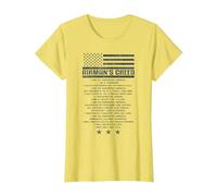 US Airman's Creed Military Ethos Air Force Code T-Shirt, Women, Lemon, S
