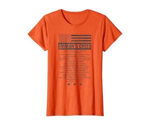 US Airman's Creed Military Ethos Air Force Code T-Shirt, Women, Orange, 3X-Large