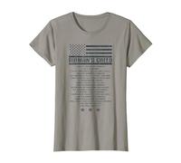 US Airman's Creed Military Ethos Air Force Code T-Shirt, Women, Slate, 3XL