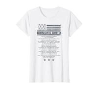 US Airman's Creed Military Ethos Air Force Code T-Shirt, Women, White, S