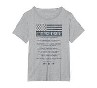 US Airman's Creed Military Ethos Air Force Code T-Shirt, Women's Plus, Heather Grey, 2X