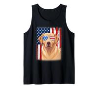 US America Flag Labrador Retriever Dog 4th of July Patriotic Tank Top
