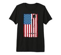 US America Flag | Underground Mining Miner | Mining Axe Premium T-Shirt