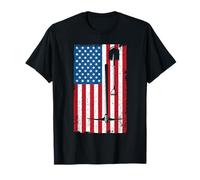 US America Flag | Underground Mining Miner | Mining Axe T-Shirt