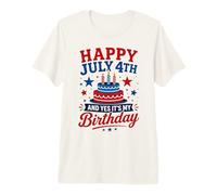 US America Patriotic Happy 4th July and Yes It's My Birthday Premium T-Shirt