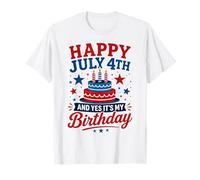 US America Patriotic Happy 4th July and Yes It's My Birthday T-Shirt