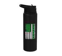 US American Flag Chicago St. Patrick's Day Parade Stainless Steel Insulated Water Bottle