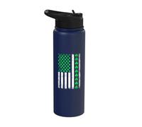 US American Flag Chicago St. Patrick's Day Parade Stainless Steel Insulated Water Bottle