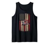 US American Flag Semi Truck Driver 18 Wheeler Trucker Tank Top