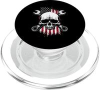 US American Flag | Wrench Tools | Garage Skeleton Mechanic PopSockets PopGrip for MagSafe