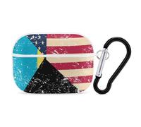 US And Bahamas Vintage Flag Printed Bluetooth Earbuds Case Colorful Wireless Headphones Covers Compatible With AirPods Pro 2