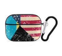 US And Bahamas Vintage Flag Printed Bluetooth Earbuds Case Colorful Wireless Headphones Covers Compatible With AirPods Pro 2