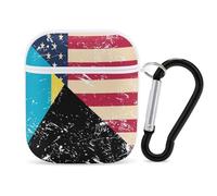 US And Bahamas Vintage Flag Trendy Bluetooth Earbuds Protector Cute Wireless Earbud Case Covers Compatible with Airpods 1/2