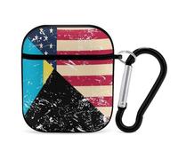 US And Bahamas Vintage Flag Trendy Bluetooth Earbuds Protector Cute Wireless Earbud Case Covers Compatible with Airpods 1/2