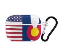 US And Colorado State Flag Printed Bluetooth Earbuds Case Colorful Wireless Headphones Covers Compatible With AirPods Pro 2