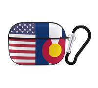 US And Colorado State Flag Printed Bluetooth Earbuds Case Colorful Wireless Headphones Covers Compatible With AirPods Pro 2