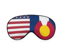 US and Colorado State Flag Printed Sleep Mask for Unisex Adult Soft Night Blindfold with Adjustable Strap
