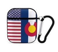 US And Colorado State Flag Trendy Bluetooth Earbuds Protector Cute Wireless Earbud Case Covers Compatible with Airpods 1/2