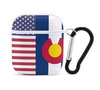 US And Colorado State Flag Trendy Bluetooth Earbuds Protector Cute Wireless Earbud Case Covers Compatible with Airpods 1/2