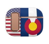 US And Colorado State Flag Trendy Bluetooth Earbuds Protector Printed Wireless Earbud Case Covers Compatible with Airpods Pro 2