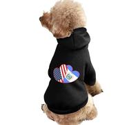 US and El Salvador Flag Dog Hoodie Printed Funny Winter Dog Sweatshirt Cat Hooded Puppy Outfit Cute Costume for Small Medium Large Dogs and Cats Pets