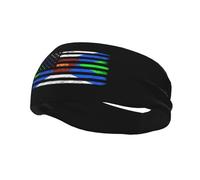 US and Flag of Fox River Grove, Illinois Headbands Men Women Non Slip Wicking Sports Sweatband for Gym Basketball Yoga Hairbands
