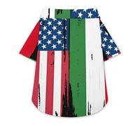 US And Italy Flag Cute Dog Shirt Button Down Cats Clothes T-Shirts for Small Medium Large Pet