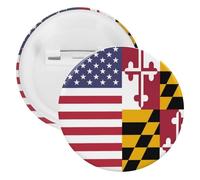 US And Maryland State Flag Novelty Brooches & Pins Tinplate Personalised Lapel Badge for Men Women