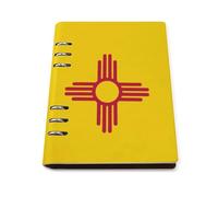 US And New Mexico State Flag Printed A5 Notebook Binder Refillable Notebook 6 Metal PU Leather Ring Planner Daily Work