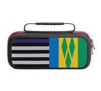 US and Saint Vincent and The Grenadines Flag Fashion Slim Carrying Case for Switch Hard Portable Protective Cover for Game Card