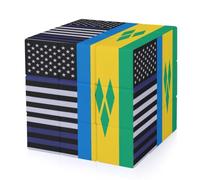 US And Saint Vincent And The Grenadines Flag Funny 3-D Puzzles Speed Cube for Adults