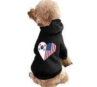 US and South Korean Flag Dog Hoodie Printed Funny Winter Dog Sweatshirt Cat Hooded Puppy Outfit Cute Costume for Small Medium Large Dogs and Cats Pets