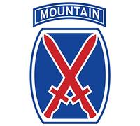 US Army - 10th Mountain Division Patch Decal - 3.5 Inch Tall Full Color Decal, Sticker