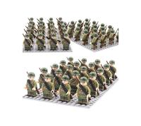 (US Army) 24PCS Military WWII Figures Blocks,Military and War Action Figures with Weapons?Includes Base Plate?