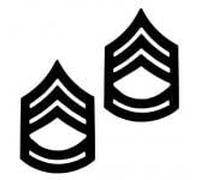 US Army Black Metal Subdued Pin-On Rank - Green - Medium