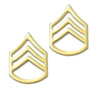 US Army Brite Shiny Metal Pin-On Rank - Gold - Medium
