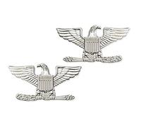 US Army Brite Shiny Metal Pin-On Rank, O6 Colonel, Regulation