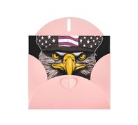 US Army Cool American Flag Eagle Holiday Cards | Double Sided Glitter Cardstock | Christmas, Birthday, Valentine's Day, Wedding & Party Invitations | Envelopes Included