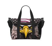 Us Army Cool American Flag Eagle Water-Resistant Crossbody Travel Bag, Large Carry-On with Adjustable Strap, Multi-Compartment Weekender for Gym, Travel, Outdoor