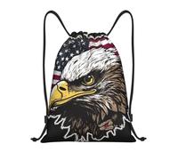 Us Army Cool American Flag Eagle Women Men Drawstring Backpack Waterproof Swimming Bags Large String Backpack For Beach Climbing Hiking