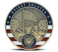 US Army First Salute Challenge Coin - Oath of Office Military Coins with Patriotic Design