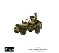 Bolt Action Warlord Games, miniatures - US Army Jeep with 30 Cal MMG