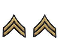 US Army Male Rank Gold On Blue Chevrons For ASU - Blue -